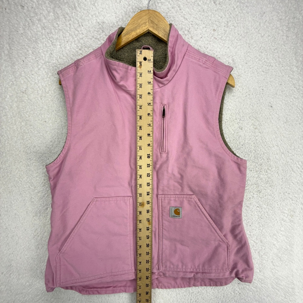 Carhartt Sandstone Vest Sherpa Lined Womens Large WV001 690 Pink Rose - Picture 6 of 11
